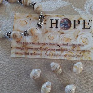 HOPE for the Planet Handcrafted Paper Bead Bracelet - Aspen Rose